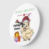 クリスマスラマ 大きい時計 ラージ壁時計 (傾斜)