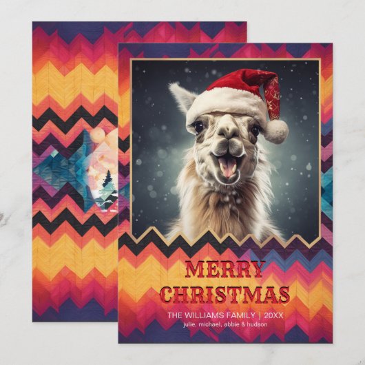 クリスマスラマ 招待状 (正面/裏面)