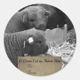 クリスマスラムズラベル ラウンドシール