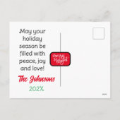 クリスマスラメリーイト&ブライト（写真を追加） Holida シーズンポストカード (裏面)