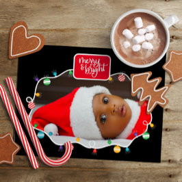 クリスマスラメリーイト&ブライト（写真を追加） Holida シーズンポストカード