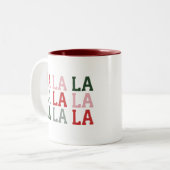 クリスマスラララホリデークリスマス おもしろい ツートーンマグカップ (正面左)