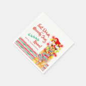 クリスマスラララララマレッド スタンダードカクテルナプキン (角)