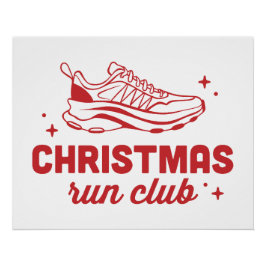 クリスマスランクラブ ランニング ヴィンテージ 赤 アート ポスター
