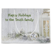 クリスマスランタンとオーナメント ラージペーパーバッグ (正面)