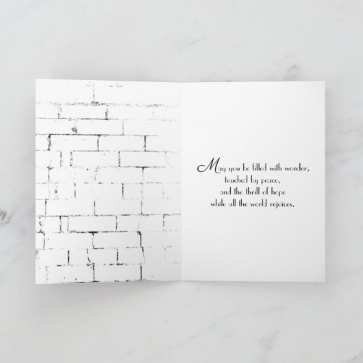 クリスマスランタンとポインセチア・ブーケ シーズンカード (内部)