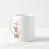 クリスマスランタンの上の水彩のショウジョウコウカンチョウ コーヒーマグカップ (正面左)