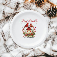 クリスマスランタンの上の水彩のショウジョウコウカンチョウ