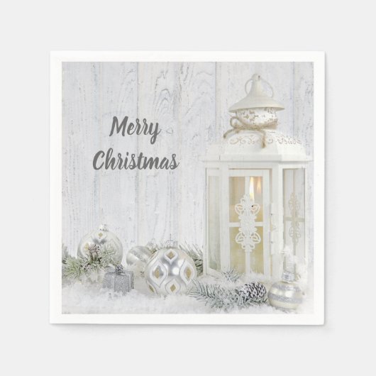 クリスマスランタンオーナメント スタンダードカクテルナプキン (正面)
