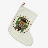 クリスマスランタンステイングラスアールデコ ラージクリスマスストッキング (正面 (吊り時))