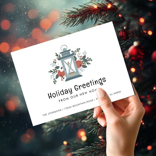 クリスマスランタンホリデーグリーティングニューホーム 案内状
