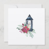 クリスマスランタンポインセティアエバーグリーン招待状 招待状 (裏面)