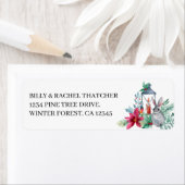 クリスマスランタンポンセッティアラビットアドレス ラベル (インサイチュ)