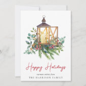 クリスマスランタン緑の水色 シーズンカード (正面)