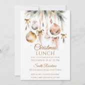 クリスマスランチパーティー雪ボホの水色 招待状 (正面)