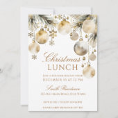 クリスマスランチパーティー雪ボホの水色 招待状 (正面)