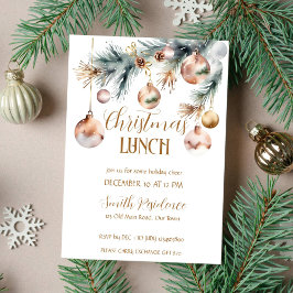 クリスマスランチパーティー雪ボホの水色 招待状