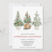 クリスマスランチョンパインツリーズホリデイ招待状 招待状 (正面)