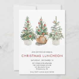 クリスマスランチョンパインツリーズホリデイ招待状 招待状