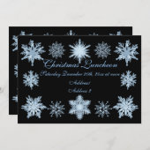 クリスマスランチョンブルー雪 招待状 (正面/裏面)