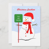 クリスマスランチョン招待状雪だるま 招待状 (正面)