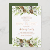 クリスマスランチ招待状クリスマスパーティー 招待状 (正面/裏面)