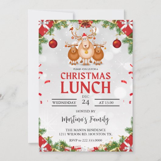クリスマスランチ招待状クリスマスブランチ 招待状 (正面)
