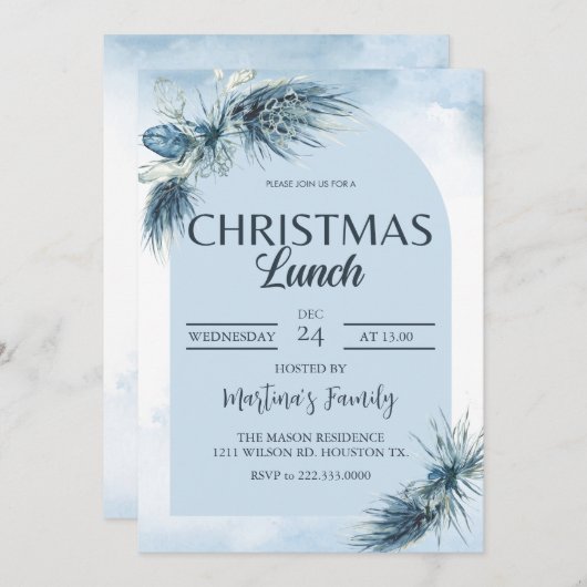 クリスマスランチ招待状クリスマスブランチ 招待状 (正面/裏面)