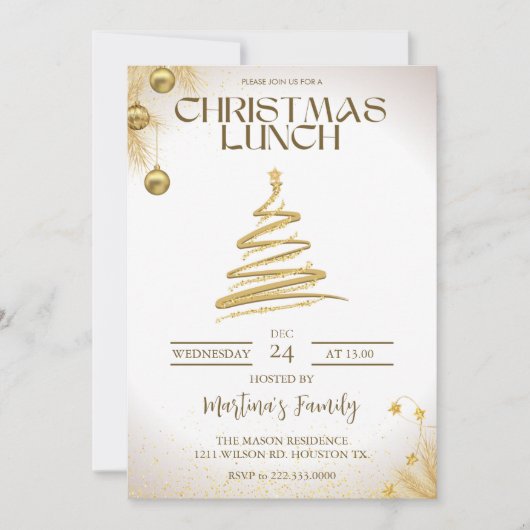 クリスマスランチ招待状クリスマスブランチ 招待状 (正面)