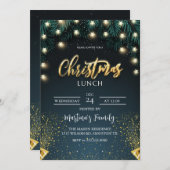 クリスマスランチ招待状ホリデーパーティー 招待状 (正面/裏面)