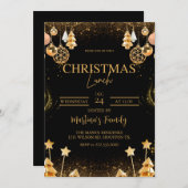 クリスマスランチ招待状ホリデーパーティー 招待状 (正面/裏面)