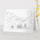 クリスマスランドスケープカードの色 カード (黄色い花)