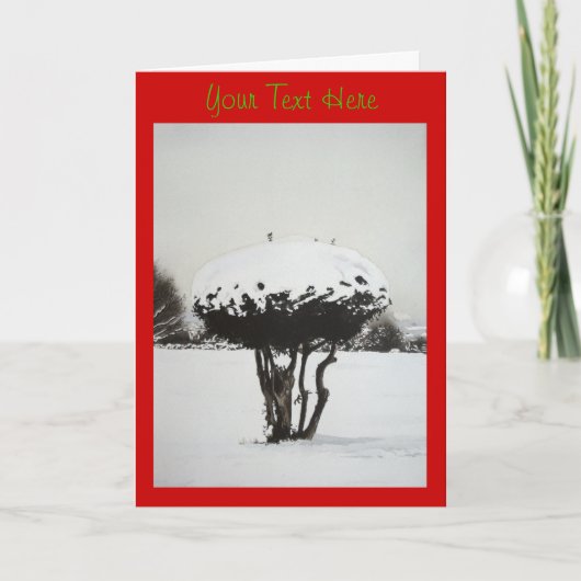 クリスマスランドスケープ雪のシーンオリジナルアート シーズンカード (正面)