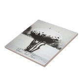 クリスマスランドスケープ雪のシーンオリジナルアート タイル (側面)