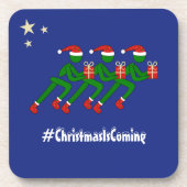 クリスマスランナーカスタム文字ブルー コースター (正面)