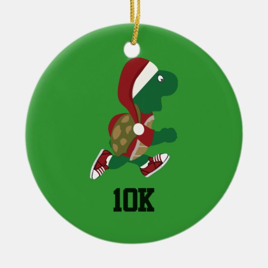 クリスマスランニングのウミガメ10K セラミックオーナメント (正面)