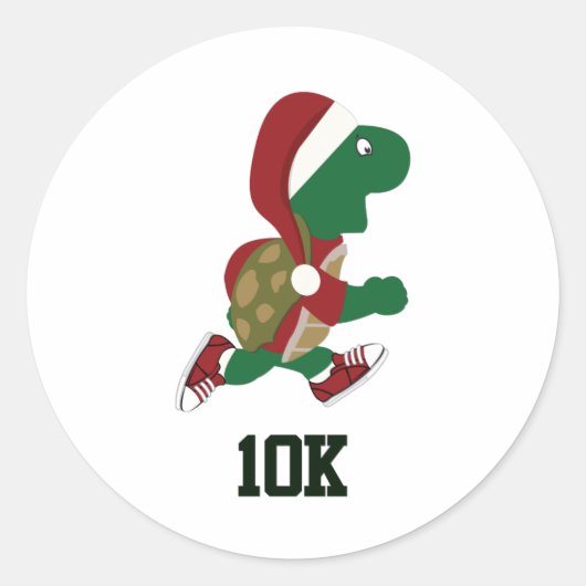 クリスマスランニングのウミガメ10K ラウンドシール (正面)