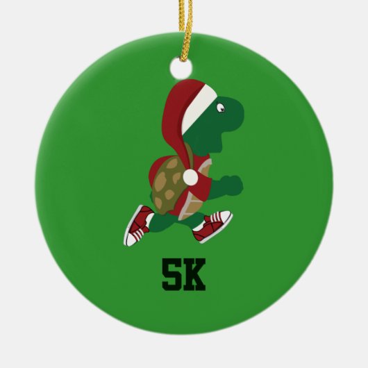 クリスマスランニングのウミガメ5K セラミックオーナメント (正面)