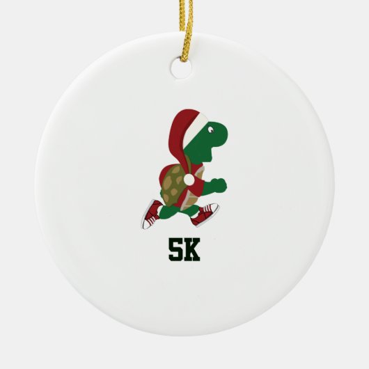 クリスマスランニングのウミガメ5K セラミックオーナメント (正面)