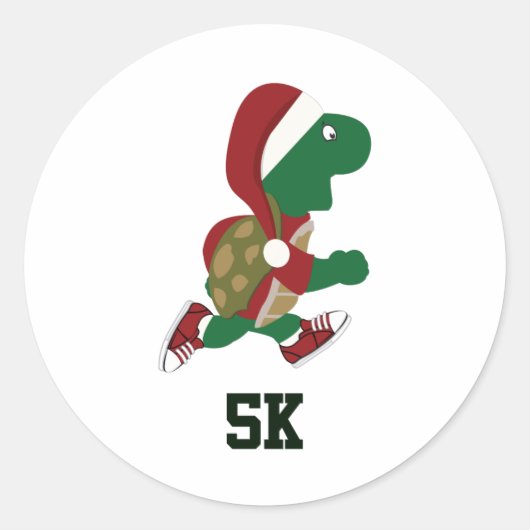 クリスマスランニングのウミガメ5K ラウンドシール (正面)