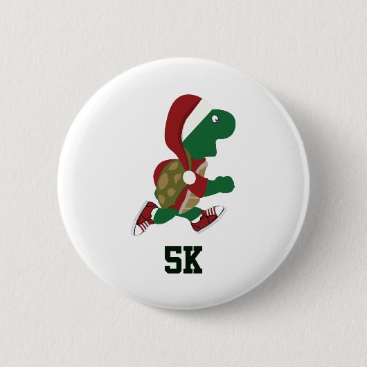 クリスマスランニングのウミガメ5K 缶バッジ (正面)