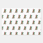 クリスマスランニングのウミガメ ラッピングペーパーシート (正面2)