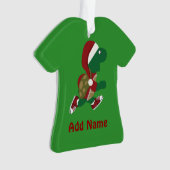 クリスマスランニングのカメ オーナメント (正面)