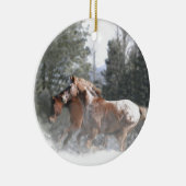 クリスマスランニングウマの雪 セラミックオーナメント (右)