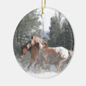 クリスマスランニングウマの雪 セラミックオーナメント (左)