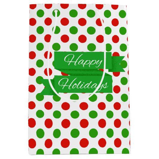 クリスマスラージ水玉模様パターン抱き枕 ミディアムペーパーバッグ (正面)