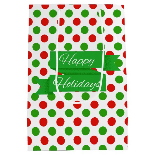 クリスマスラージ水玉模様パターン抱き枕 ミディアムペーパーバッグ (裏面)