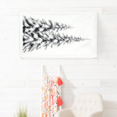 クリスマスリアリスティックワンダーランドテーマ雪の木 横断幕 (インサイチュ)