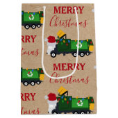 クリスマスリサイクルごみトラック大型抱き枕 ミディアムペーパーバッグ (裏面)