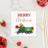 クリスマスリサイクルごみ車 スタンダードカクテルナプキン (インサイチュ)